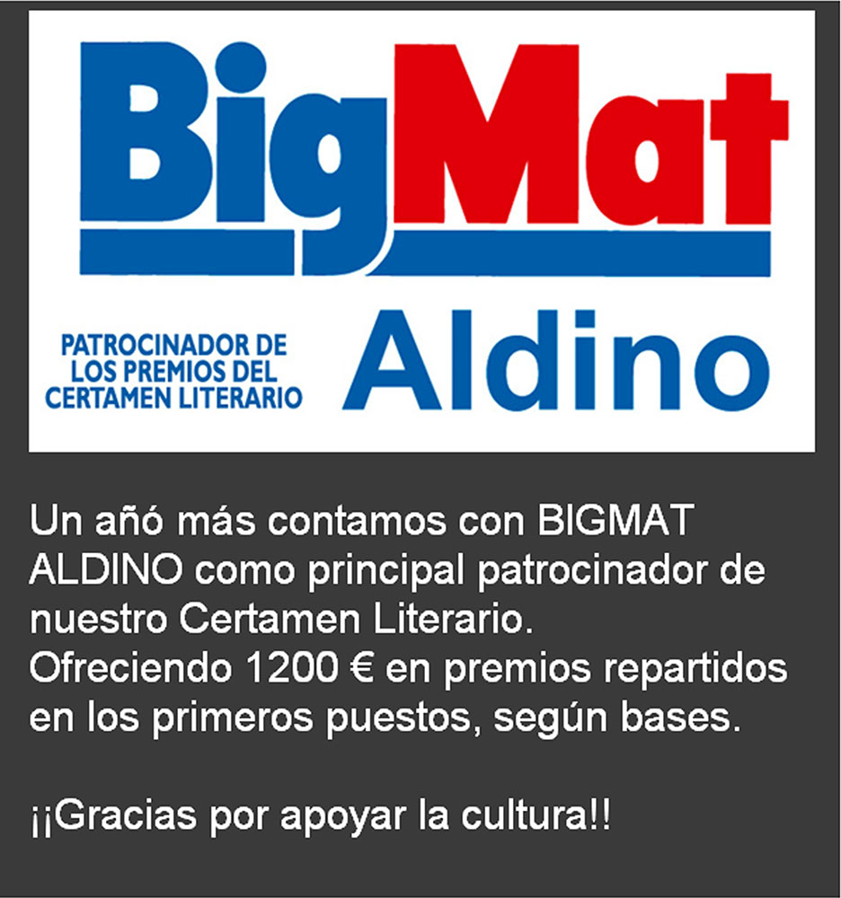 BIGMAT_ALDINO-PATROCINADOR_PRINCIPAL_XV_CERTAMEN_LITERARIO_EL_VEDAT-AVV_VEDAT